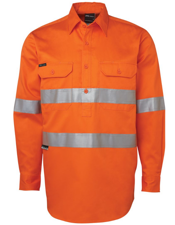 Hi Vis Long Sleeve (D+N) 190g Close Front Shirt